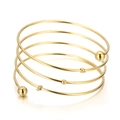 Minimalist multi-layer spiral 18K gold plated bracelet with spherical metal beads - Gold Style (KLJ5734-Z)