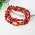 Natural Southern Red Agate beaded bracelet with irregular raw stone chips and warm red tones - Southern Red Agate (Circumference Approx. 80cm)