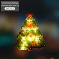 Hanging Christmas tree shaped LED light ornament with Santa Claus and bell patterns - Christmas Tree