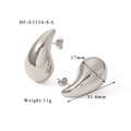 Detailed view of silver teardrop earrings with dimensions 31.6mm by 17mm and 11g weight - Silver Large Drop