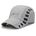Light gray quick-dry baseball cap with side mesh panel and SPORTS logo embroidery - Light Gray