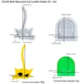 Stampo in silicone fai-da-te per portacandele a muro con gatto giallo e base verde - Set di Stampi 02 (Stampo + Presa)