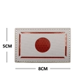 Parche táctico reflectante IR bandera de Japón, 8x5cm con estructura de nido de abeja - Rojo Blanco