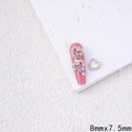Hollow heart alloy nail charm with AB iridescent rhinestones and 8mm x 7.5mm size - QFX49-Hollow AB Rhinestone Heart (8x7.5mm)