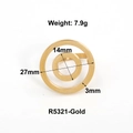 Golden double hoop earring R5321-Gold with 27mm diameter and 7.9g weight details - Double Ring Style (R5321-Gold)