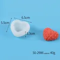Stampo in silicone a cuore 3D per candele DIY con dimensioni di 6,5x5,5x3,3cm e dettagli - Trama Floreale / Piccolo (50-2986-D)