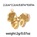 Golden stainless steel bow pendant with flower texture in 2.2cm size for jewelry making - Bow / Gold