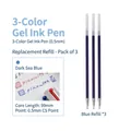 Deep sea blue 0.5mm CS tip refills for Planwith triangular multi-color retractable pens - Gel Pen Refill (Blue Triangular Model)