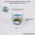 Mini acuario decorativo con carpa koi y plantas acuáticas, vista detalle de 2,5 cm altura - Sin Hebilla / Amarillo