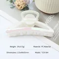 Iridescent pearl white jelly hair claw clip for women made of durable PC material - Pearly White-TCB-984