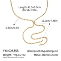 Detaillierte Maße für die wasserfeste goldene Edelstahlkette mit Abmessungen - Halskette mit Runden und Ovalen Perlen (YYN025358)