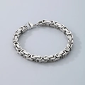 Silver stainless steel Byzantine chain bracelet with a sturdy lobster clasp for men - 4mmx18cm / Steel