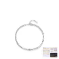 Elegant S925 sterling silver chain bracelet with a round Moissanite and GRA certificate - 925 Silver / Silver