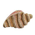 Luxury conch shell evening clutch bag with multicolored rhinestones and metal closure - Golden Brown Multi-color