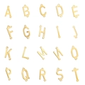 Golden stainless steel A-Z alphabet charms with holes for DIY jewelry making - 26 Letters Set / Gold