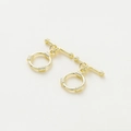 14k gold plated toggle clasp set for DIY jewelry making in glossy light gold finish - 14K Three-Node OT Clasp - 4Pcs/Pack