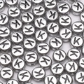 Silver 4x7mm acrylic round letter K beads for DIY bracelet jewelry making - Letter K