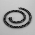 Cadena cubana de 10mm en acero inoxidable negro pulido para hombre con cierre de diamante - Pulsera 20CM / Hebilla Pulida Negra