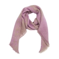 Sciarpa a quadri leopardati con frange in tonalità rosa viola e beige marrone - Rosa