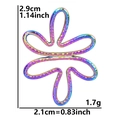 Specifiche dettagliate della dimensione per il ciondolo a fiore in acciaio arcobaleno - Solo ciondolo / Arcobaleno