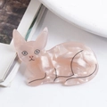 Pink pearlescent acetate hair clip in a cute cat shape for girls' hair styling - Pink Pearlescent Cat / Pink