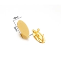 Golden teardrop pattern earring clips 22x10mm with 1.5mm hanging hole connector - Checkered Oval Style (F2258) / 10x22mm (10 Pieces Pack) / Gold