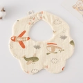 360-degree cotton gauze baby bib with airplane prints and snap fastener closure - Gauze Flower Scarf - Airplane