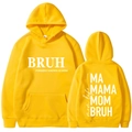 Sweat à capuche jaune vif avec imprimé MOM BRUH et version enfant assortie incluse - S / Haut (311) / Jaune