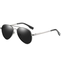 Occhiali da sole aviator canna di fucile con lenti nere e design a doppio ponte - Montatura Canna di Fucile Lente Nero-Grigio