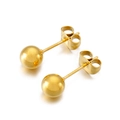 Boucles d'oreilles boules dorées tendance avec fermoirs papillon pour femmes - Boucles d'oreilles clous boule ronde couleur or 6mm(KLJ595-Z)