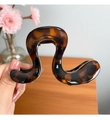 Acrylic tortoiseshell claw clip with S-shaped curve design for thick hair styling - S-Curve Tortoiseshell Pattern (19# Hair Claw-Light Coffee)