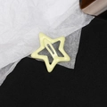 Chic cream yellow Y2K star-shaped hollow BB hair clip with a smooth glossy finish - Light Yellow