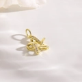 Detailed view of a gold hollow star pendant featuring sparkling micro-pave diamond accents - Gold (19x12mm Zircon Style)