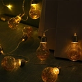 Vintage LED copper wire string lights with warm glowing decorative bulbs for Christmas - Battery Powered / 1.5m 10 LEDs