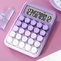 Calculatrice mécanique violette avec touches rondes et grand écran LCD à 12 chiffres - Modèle vocal violet 817TK