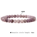 Lavender purple 6mm agate stone bead bracelet with a 19cm elastic circle length - Light Purple Agate (FD6826) / 6mm/19cm