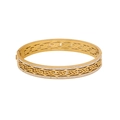 Golden hollowed-out stainless steel bangle with sparkling rhinestones and intricate patterns - Hollow Pattern Style (5#)