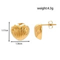 Minimalist gold heart earrings with vertical stripes and standard butterfly clasp - Striped Heart Stud Earrings