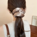 Elegant oversized champagne satin scrunchie for women with premium pleated texture - Champagne Gold Satin Style (39#)