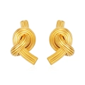 Pendientes de nudo retorcido de acero inoxidable bañados en oro de 18 quilates - Dorado