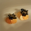 Handcrafted silver stud earrings with brown tiger eye stones and amber shell pendants - Silver Earring Post - Coffee