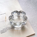 Transparent plum blossom glass candle holder with 6.5cm diameter for home decor - Plum Blossom Shaped Glass Candle Holder