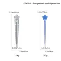 Star-shaped DIY resin ballpoint pen molds in white and blue variants showing dimensions - Star Ballpoint Pen Mold