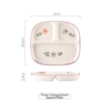 Japanese style purple ceramic 3-compartment square plate with floral patterns - Zixuanhua - Square Divided Plate