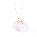 Elegant heart-shaped white crystal pendant with gold-plated edges on a thin gold chain - Gold Edge White Heart 30mm - Pendant Only