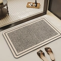 Saugfähige Badematte aus Diatomit mit schwarz-beigem geometrischem Webmuster für Bad - Fashion-square Runde Ecken / 40*60cm (Verdickter Diatomeenschlamm)