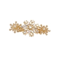 Barrette à cheveux dorée avec flocons de neige en strass pour un style élégant - Doré