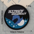 7cm Adventure Awaits embroidered patch with moon and stars on dark blue background - ADVENTURE AWAITS Starry Sky Style (D4R-C-3-2)