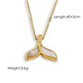 Collana artigianale a coda di delfino in oro con madreperla e pietre di zircone lucenti - Collana Delfino
