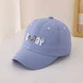 Detailed embroidery of Bear text and cartoon paw on light blue kids baseball cap - 48-52cm (2-6 Years) / Blue